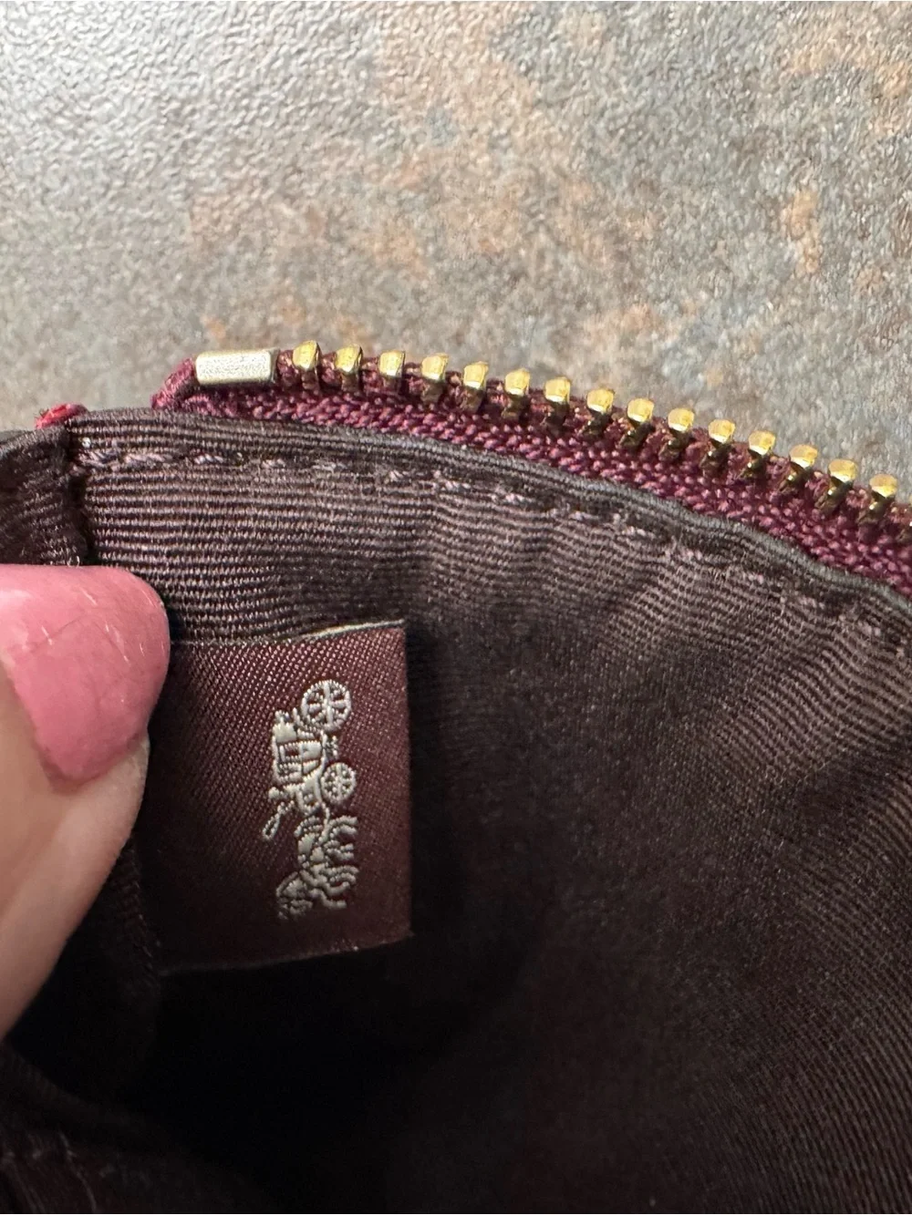 Coach Glitter Star Wristlet in Burgundy Sparkle